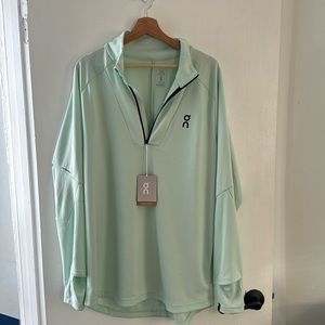 On Cloud On Running 1/4 zip Running Shirt - Mint Green BNWT SZ XXL